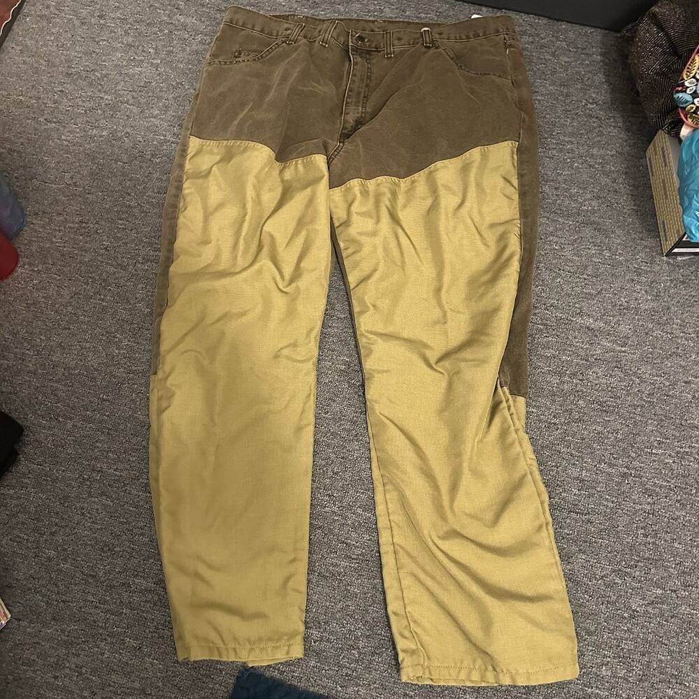 Wrangler Pro Gear Pants Size 44x30 Brown Canvas Double Knee Hunting BrushGuard